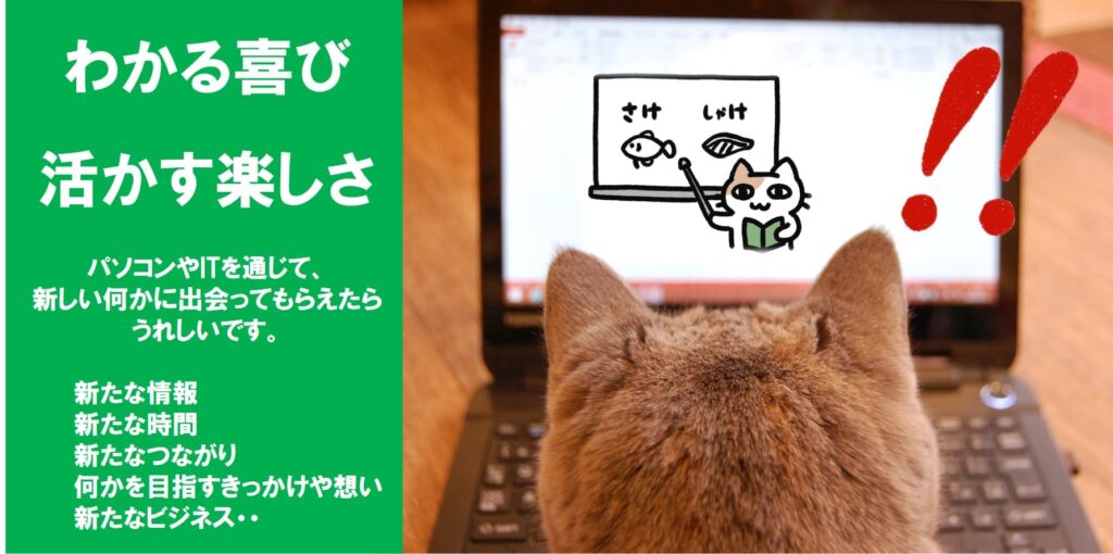 北九州コネコスパソコンスクールで学習するネコちゃん